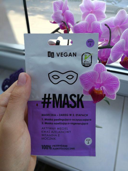 AA Vegan, #Mask, Maseczka - Zabieg w 2 etapach, Maska peelingująca-oczyszczająca, Maska nawilżająca-regenerująca