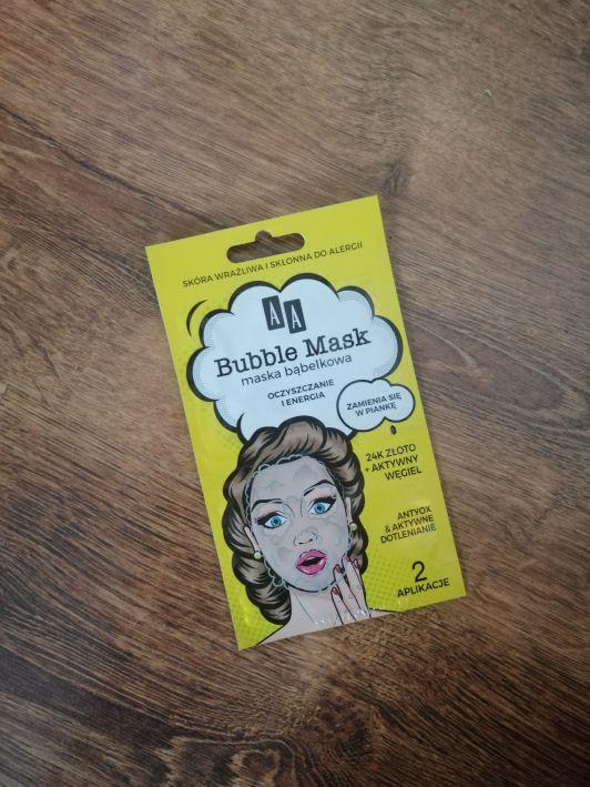 AA Bubble Mask, Maska bąbelkowa do twarzy, Oczyszczanie i energia, 24k złoto + aktywny wegiel