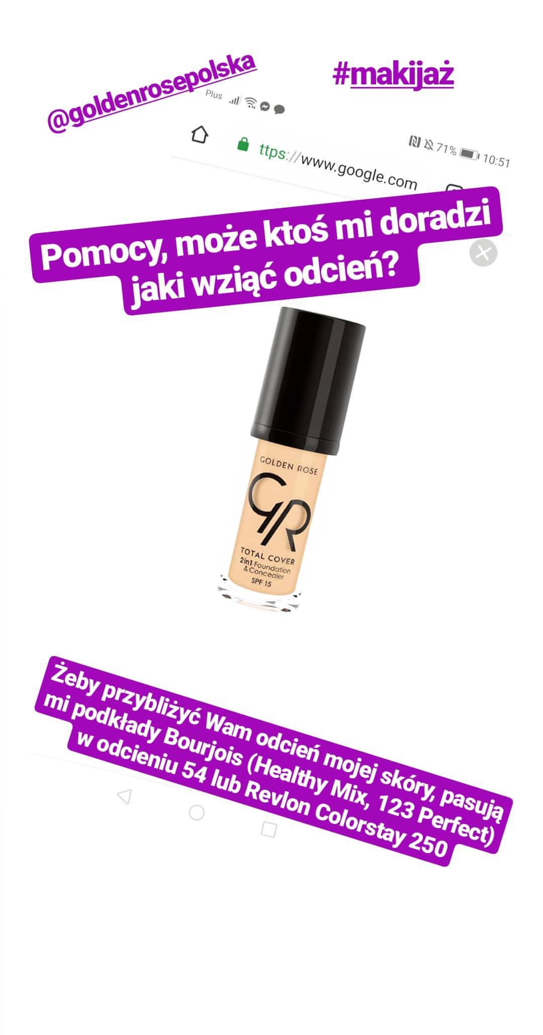 GOLDEN ROSE TOTAL COVER 2W1 - jaki odcień? 