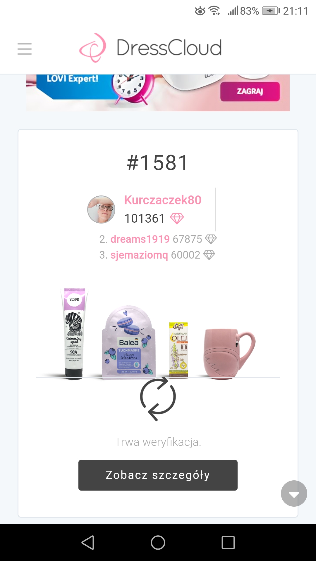 Jestem szczęśliwa bo..