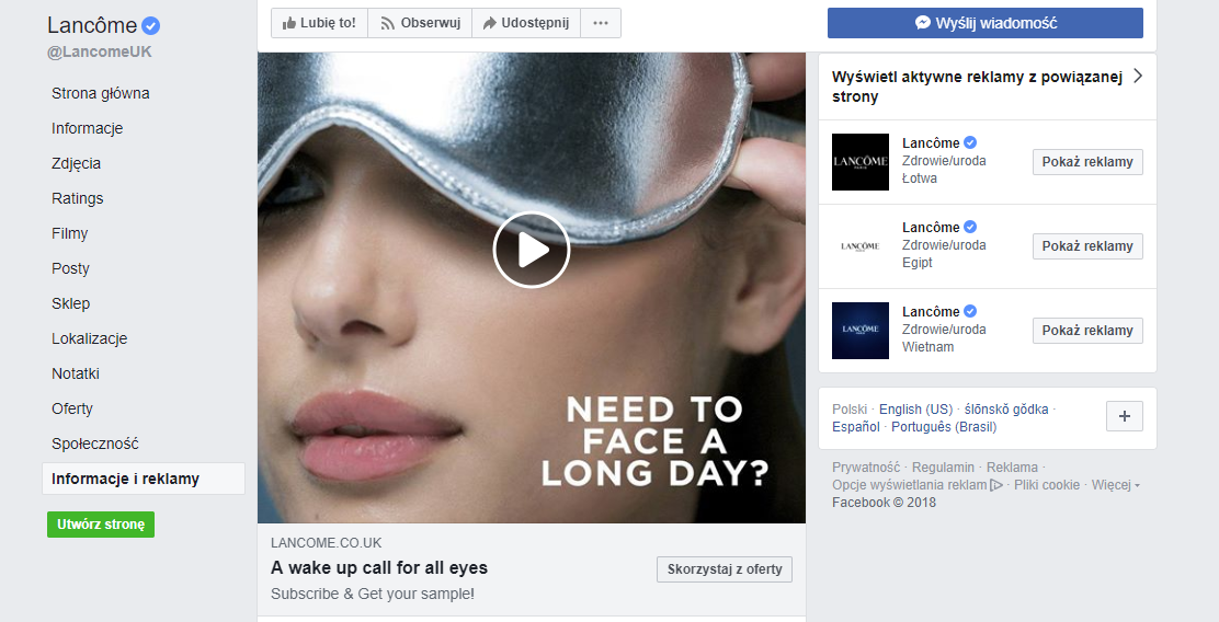 Darmowa próbka kremu pod oczy lancome