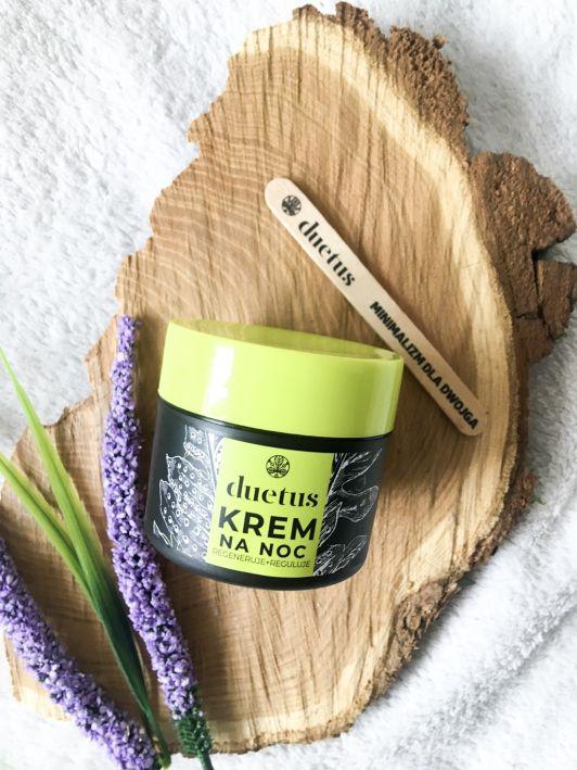 Duetus Krem do twarzy, Na noc, Regeneruje + Reguluje, Olej z konopi