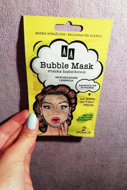 aa bubble mask maska babelkowa do twarzy oczyszczanie i energia 24k zloto  aktywny wegiel