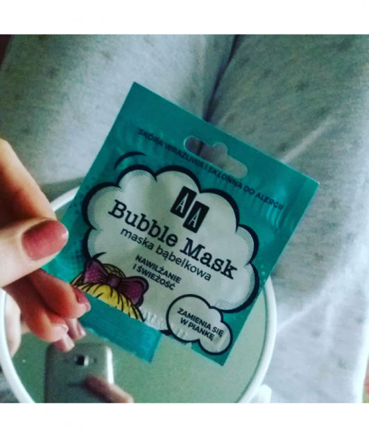 AA Bubble Mask, Maska bąbelkowa do twarzy, Nawilżenie i świeżość, Aloes i zielona herbata