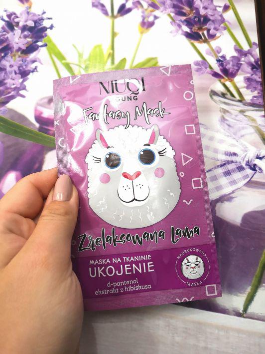 NIUQI Maska do twarzy w płacie, Fantasy Mask, Ukojenie, Zrelaksowana Lama