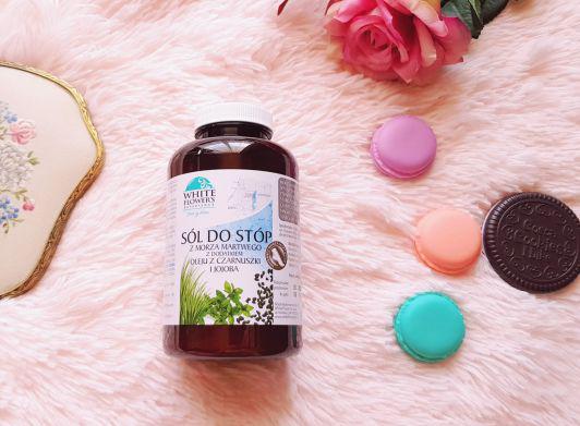 White Flower's Sól do stóp, Z Morza Martwego, Z dodatkiem oleju z czarnuszki i jojoba