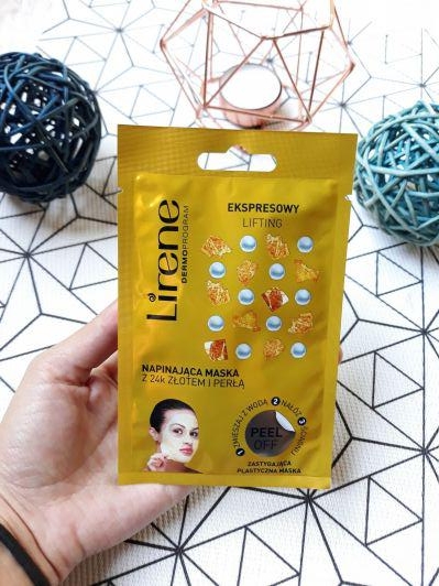 Lirene Dermoprogram, Napinająca maska z 24k złotem i perłą