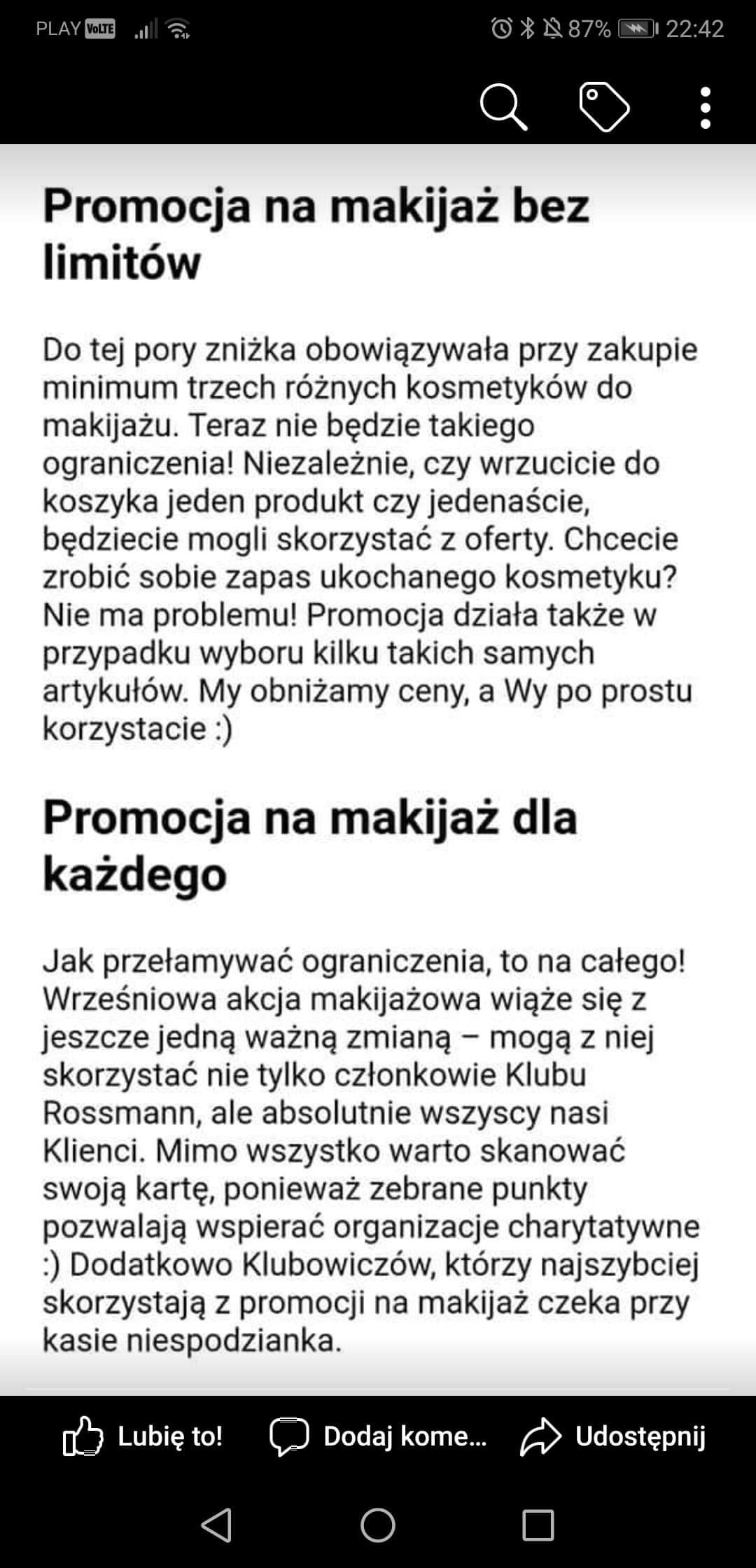 Stare - 55 % Makijaż ROSSMANN / 2019 nowa forma promocji RABATY! 