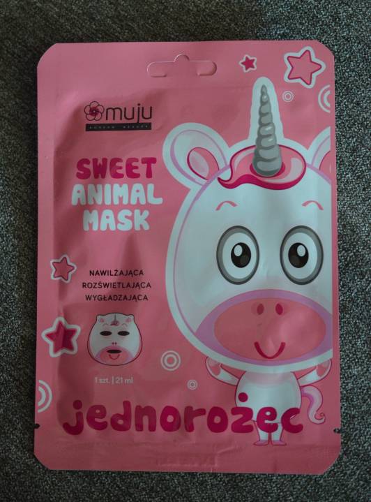 Muju Maska do twarzy w płacie, Sweet Animal Mask, Jednorożec
