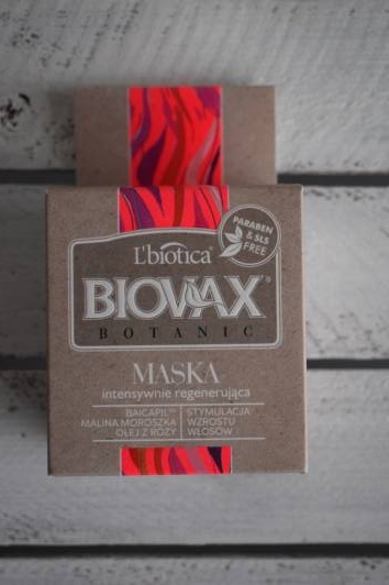 L'biotica Biovax, Botanic, Malina moroszka i olej z róży, Maska do włosów intensywnie regenerująca