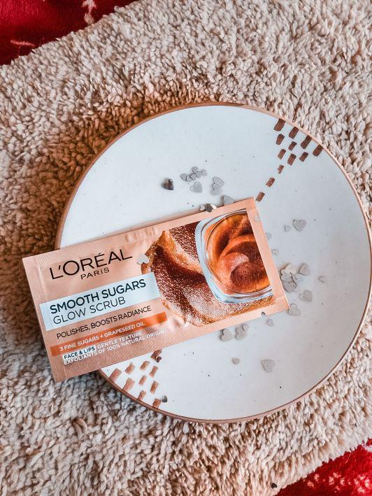 L'Oréal Smooth Sugars, Peeling do twarzy, Glow Scrub, Rozświetlający