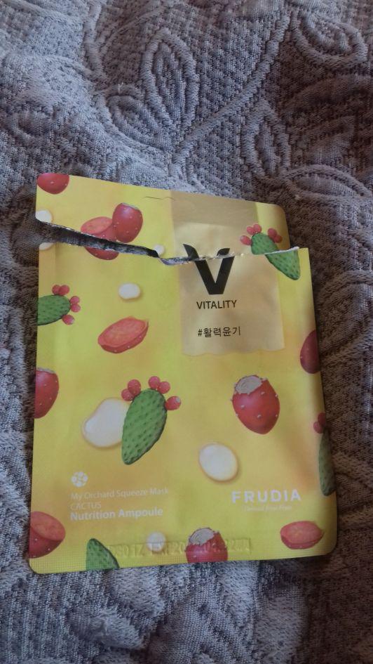 Frudia Maska do twarzy w płacie, My orchard squeeze Mask, Cactus, Nutrition Ampoule, Vitality