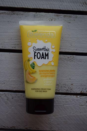 Bielenda Smoothie Foam, Pianka do mycia twarzy, Kremowa, Energetyzująca, Prebiotyk + banan + melon