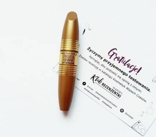 Max Factor Rise & Shine Mascara, Tusz do rzęs, Lift & Volume, Podkręcający, Black