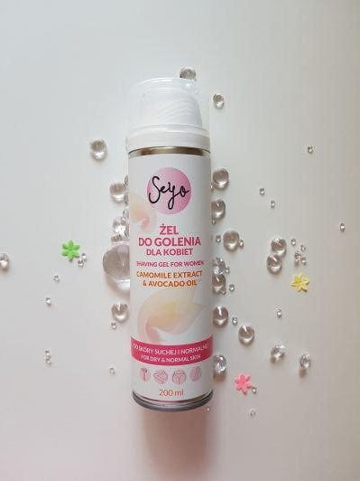 Seyo Żel do golenia, Dla kobiet, Camomile Extract & Avocado Oil, Do skóry suchej i normalnej