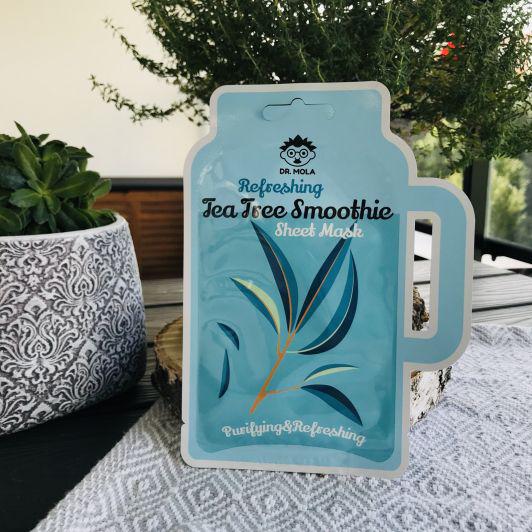 Dr. Mola Maska do twarzy w płacie, Tea Tree Smoothie, Refreshing