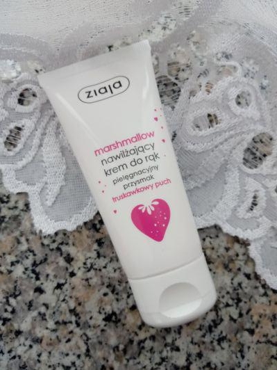 Ziaja Marshmallow, Nawilżający krem do rąk, Pielęgnacyjny przysmak, Truskawkowy puch