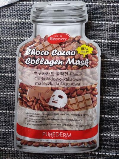 Purederm Maska do twarzy w płacie, Kolagenowa, Czekolada