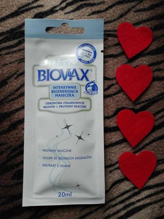 L'biotica Biovax, Intensywnie regenerująca maseczka do włosów, odbudowa + proteiny mleczne.