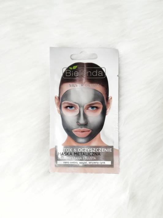 Bielenda Silver Detox, Detox & Oczyszczenie, Detoksykująca maska metaliczna do cery mieszanej i tłustej
