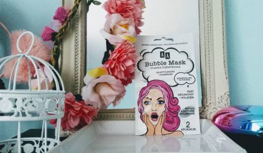 AA Bubble Mask, Maska bąbelkowa do twarzy, Elastyczność i gładkość, Olej arganowy + kolagen