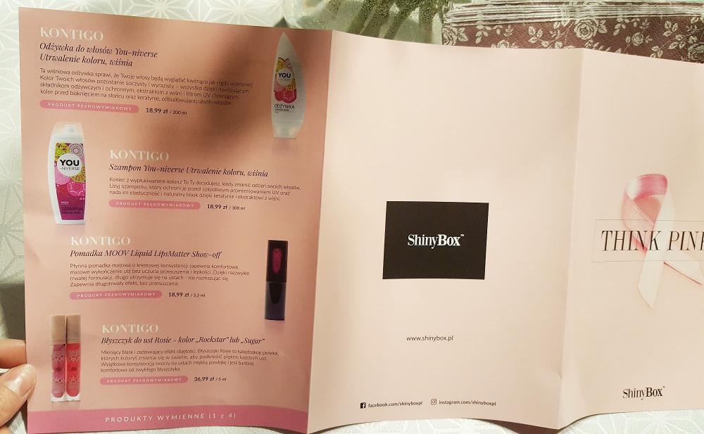 Shiny Box - ulotka Think Pink październik 2018