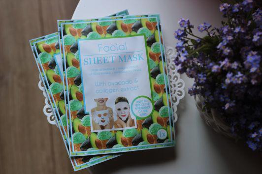 Mascot Europe Maska do twarzy w płacie, Facial Sheet Mask, Avocado & Collagen Extract