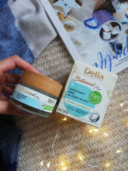 Delia Botanical Flow, Krem do twarzy, Nawilżający, Na dzień i na noc, Z naturalnym olejem kokosowym