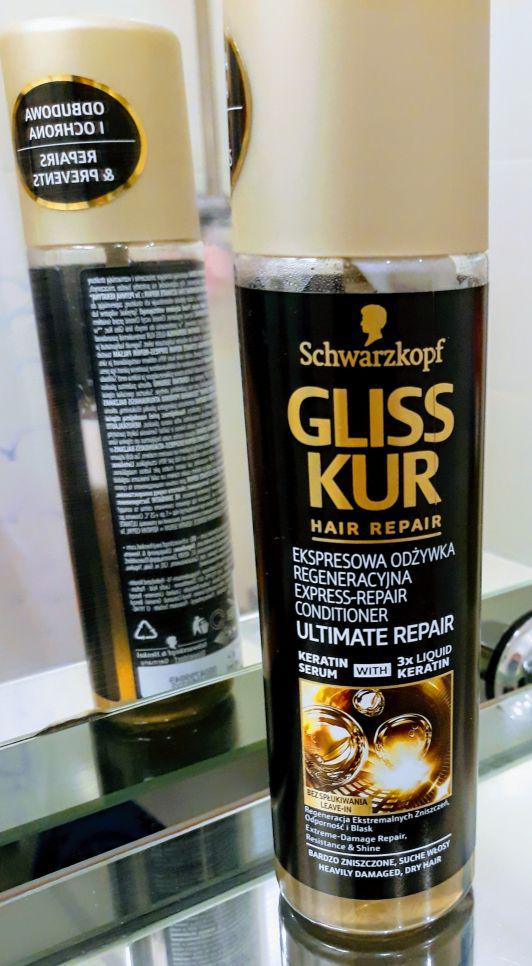 Schwarzkopf Gliss Kur, Ultimate Repair, Odżywka do włosów w sprayu, Regeneracyjna, Ekspresowa