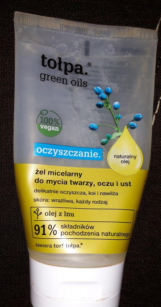 Tołpa Green Oils, Oczyszczanie, Żel micelarny do mycia twarzy i oczu, Olej z lnu