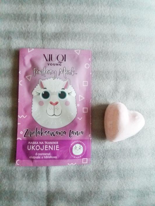 NIUQI Maska do twarzy w płacie, Fantasy Mask, Ukojenie, Zrelaksowana Lama