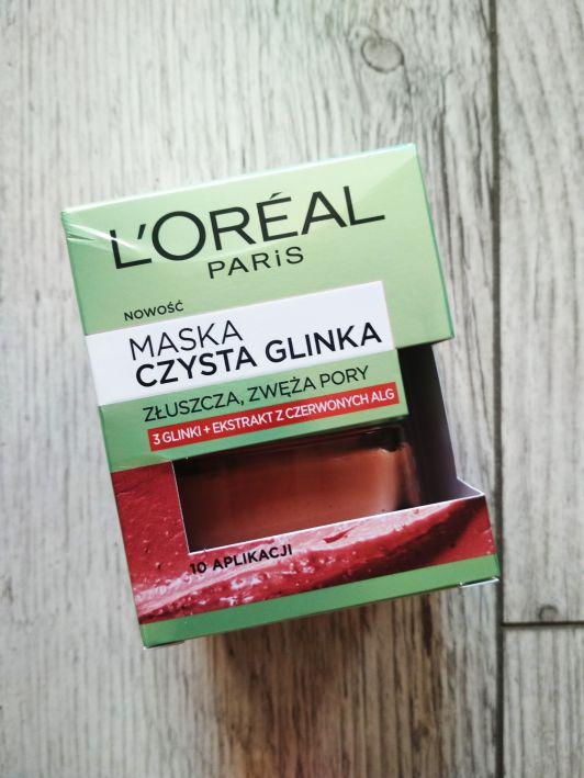 L'Oréal Czysta Glinka, Maska do twarzy, 3 glinki + ekstrakt z czerwonych alg, Złuszczająco - wygładzająca