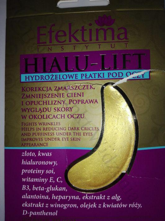 Efektima Hialu - Lift, Hydrożelowe płatki pod oczy, Złoto i kwas hialuronowy