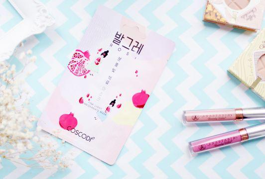 Coscodi Maska do twarzy w płacie, Rosy, Pink Light Pomegranate Mask