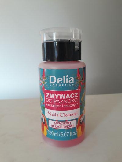 Delia Nails Cleanup!, Zmywacz do paznokci naturalnych i sztucznych, Zapachowy, Bezacetonowy