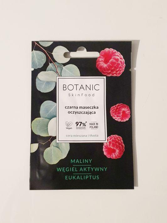 Botanic SkinFood Maseczka do twarzy, Czarna, Oczyszczająca, Maliny, węgiel aktywny, eukaliptus