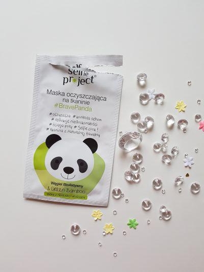 Selfie Project Maska do twarzy w płacie, Na tkaninie, #BravePanda