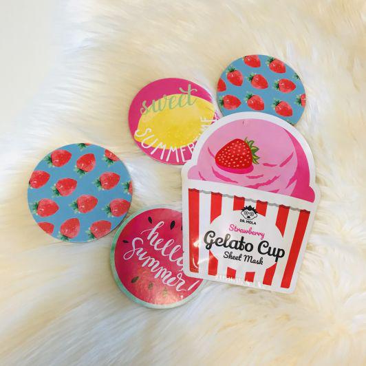 Dr. Mola Maska do twarzy w płacie, Gelato Cup Sheet Mask, Strawberry