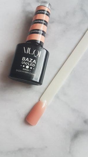 NIUQI Baza hybrydowa do paznokci, Kauczukowa, Peach