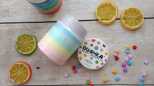 Dushka Cosmetics Krem do ciała, Tęczowy lizak