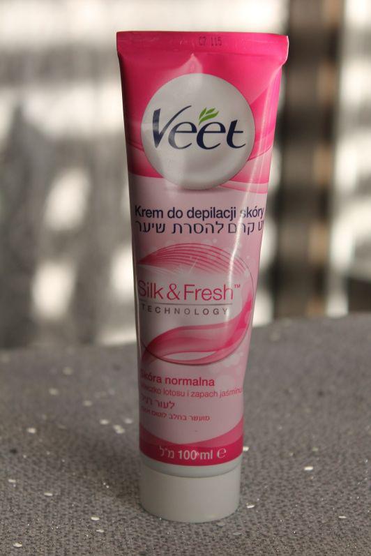 Veet Krem do depilacji skóry, Silk & Fresh, Skóra normalna, Mleczko lotosu i zapach jaśminu