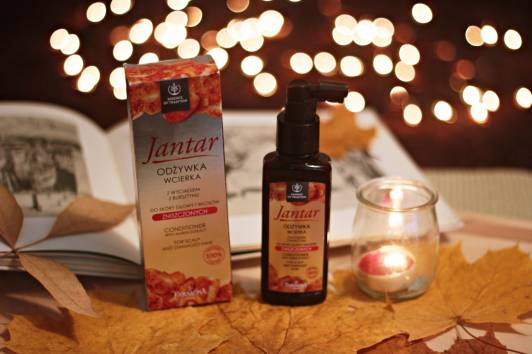 Jantar Odżywka - wcierka, Z wyciągiem z bursztynu do skóry głowy i włosów zniszczonych