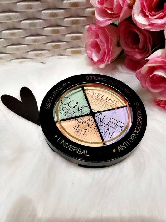 Eveline Concealer Sensation 4 in 1, Paleta korektorów 4 w 1