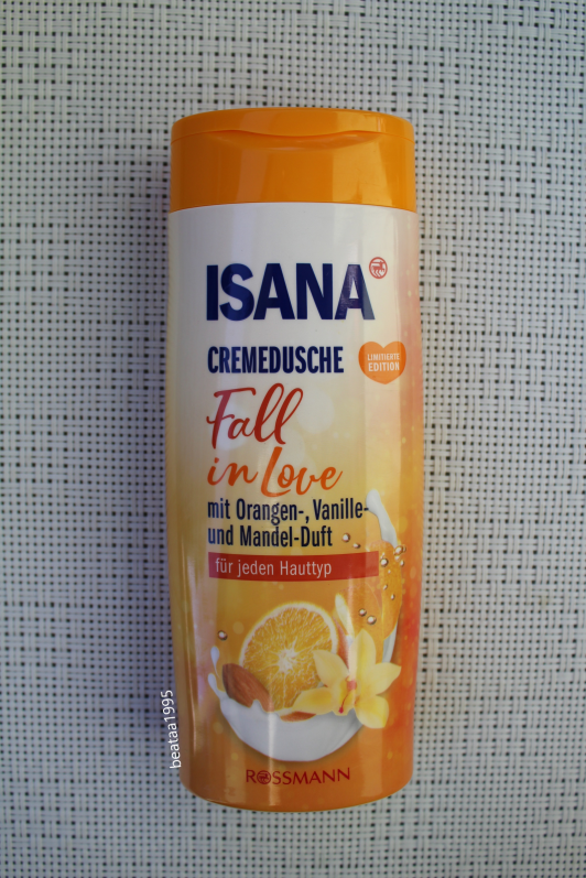 Isana Kremowy żel pod prysznic, Fall in Love mit Orangen-, Vanille- und Mandel-Duft