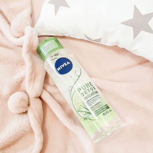 Nivea Szampon do włosów, Micelarny, Pure Detox Micelar, Organiczna zielona herbata, Równowaga skóry głowy i Pełne energii włosy