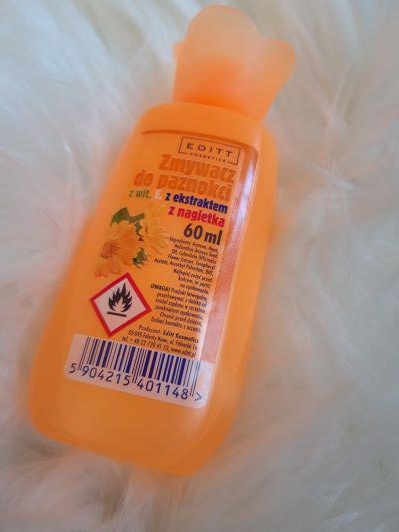 Editt Cosmetics Zmywacz do paznokci, z witaminą E z ekstraktem z nagietka