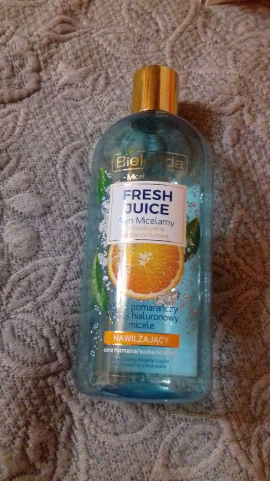 Bielenda Fresh Juice, Płyn micelarny, Nawilżający, Z bioaktywną wodą cytrusową, Sok z pomarańczy i kwas hialuronowy