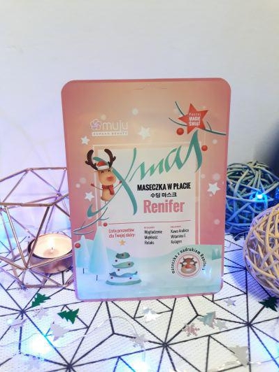 Muju Maska do twarzy w płacie, XMAS, Renifer, Wygładzająca