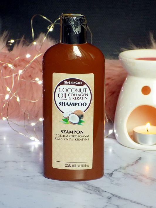 GlySkinCare Szampon do włosów, Z olejem kokosowym, kolagenem i keratyną, Coconut oil, collagen & keratin