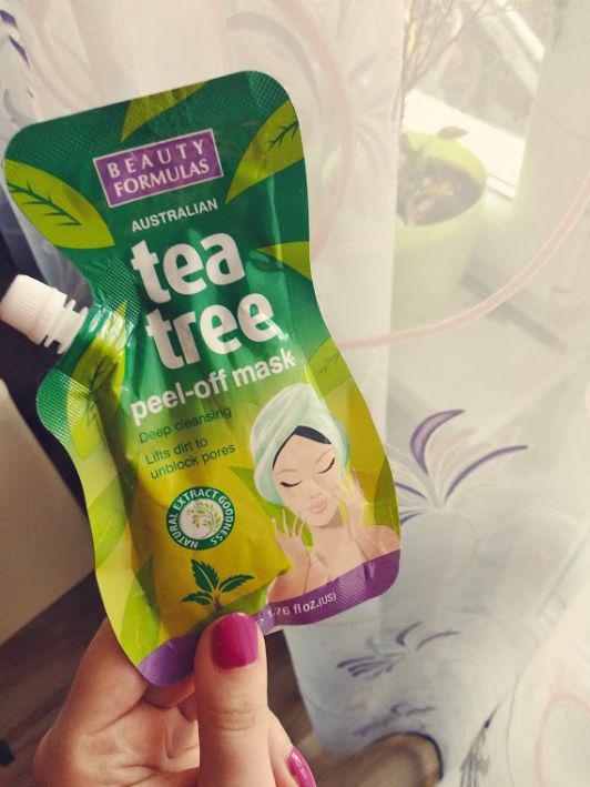 Beauty Formulas Maska do twarzy, Peel-Of, Glinkowa, Głęboko oczyszczająca, Tea Tree